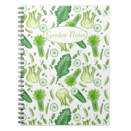 Vegetable Garden Journal Watercolor Celery Kale