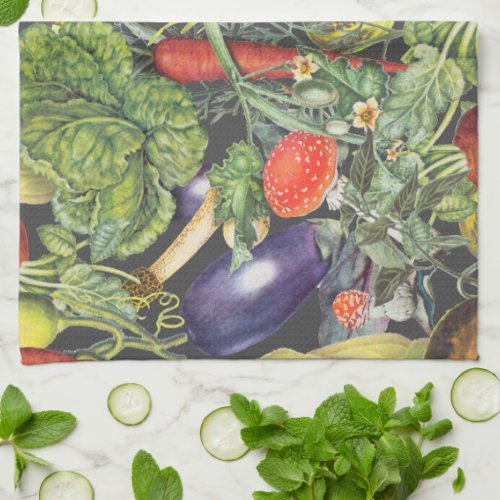 Vegetable Garden Menagerie  Kitchen Towel