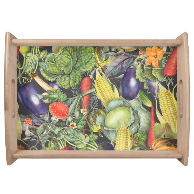 Vegetable Garden Menagerie  Serving Tray (Front)