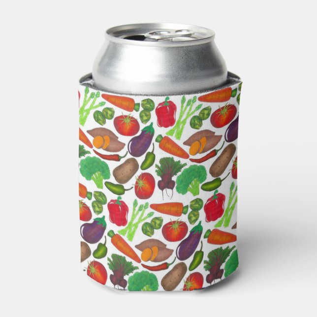 Vegetable Garden Produce Greenmarket Veggies Can Cooler (Can Front)