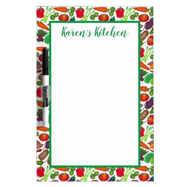 Vegetable Garden Produce Greenmarket Veggies Dry Erase Board (Front)