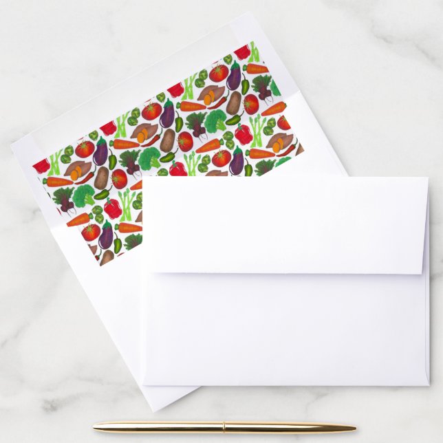 Vegetable Garden Produce Greenmarket Veggies Envelope Liner (Desk)