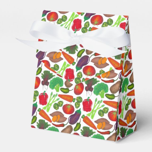 Vegetable Garden Produce Greenmarket Veggies Favor Boxes (Front Side)
