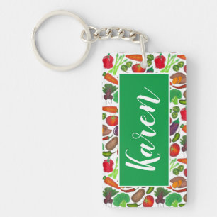 Vegetable Garden Produce Greenmarket Veggies Keychain