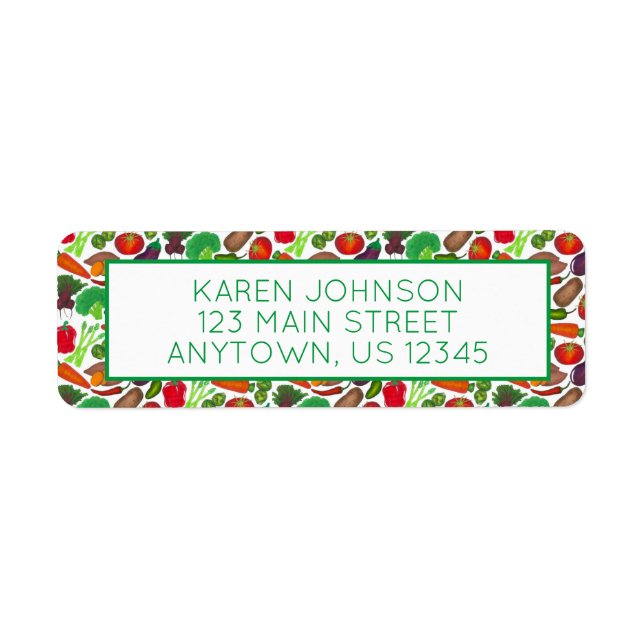 Vegetable Garden Produce Greenmarket Veggies Label (Front)