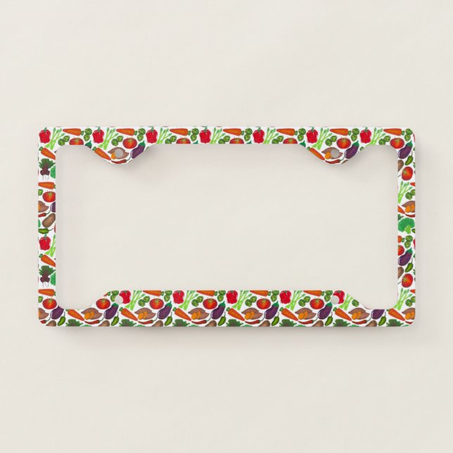 Vegetable Garden Produce Greenmarket Veggies License Plate Frame (Front)
