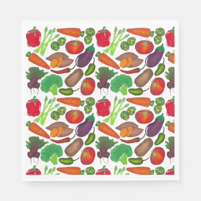 Vegetable Garden Produce Greenmarket Veggies Napkins (Front)