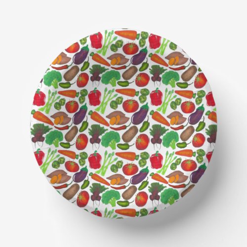 Vegetable Garden Produce Greenmarket Veggies Paper Bowls