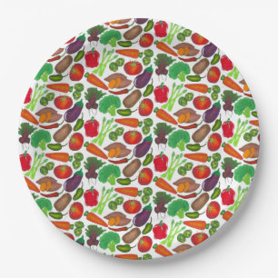 Vegetable Garden Produce Greenmarket Veggies Paper Plates