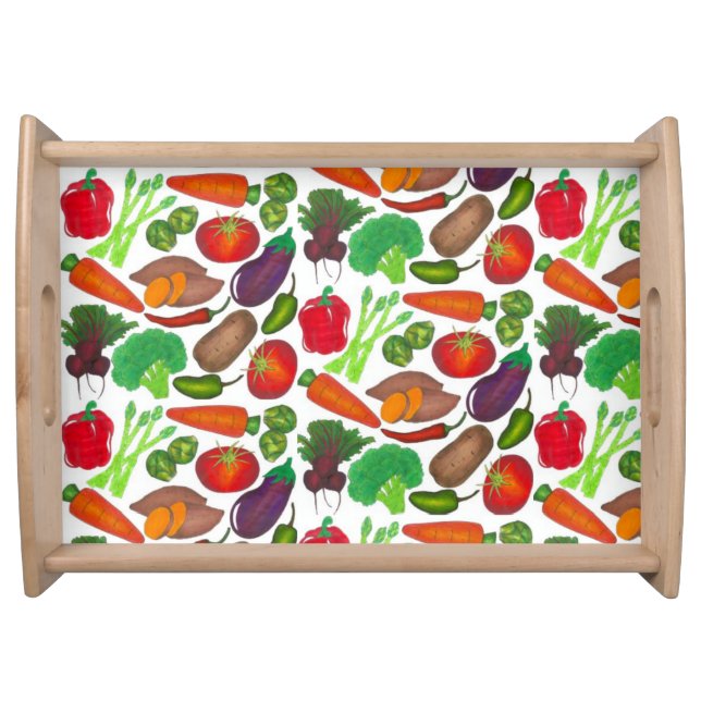 Vegetable Garden Produce Greenmarket Veggies Serving Tray (Front)