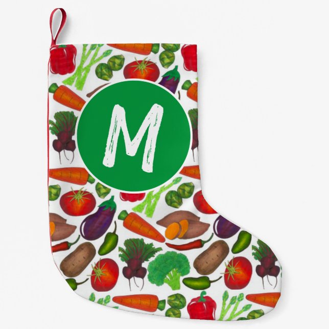 Vegetable Garden Produce Greenmarket Veggies Small Christmas Stocking (Front)