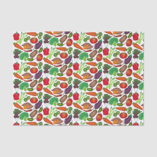 Vegetable Garden Produce Greenmarket Veggies Tissue Paper (Front)