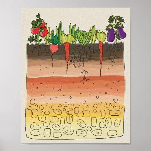 Vegetable garden soil earth layers kitchen decor