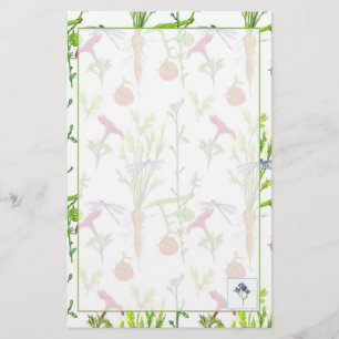 Vegetable Garden Watercolor Carrots Stationery
