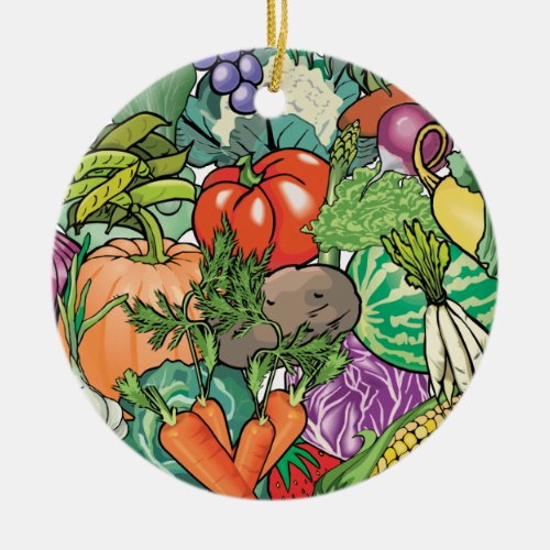Vegetable Gardener Ceramic Ornament