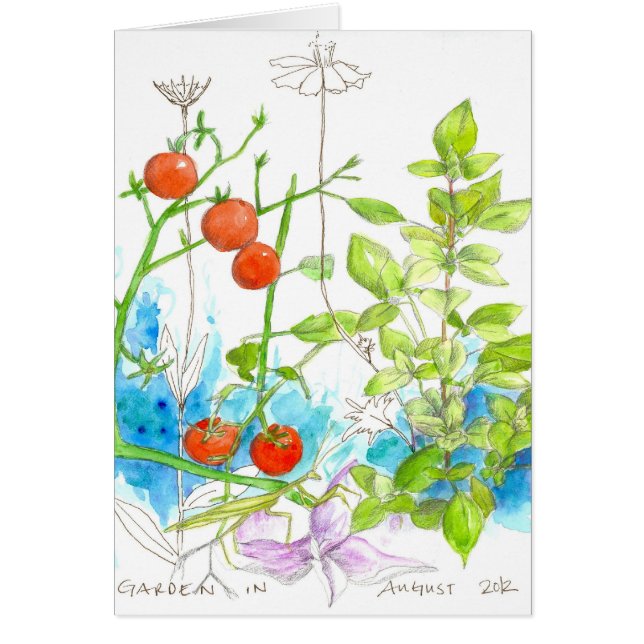 Vegetable Gardening Tomatoes Fruit Herb Basil Cards (Front)