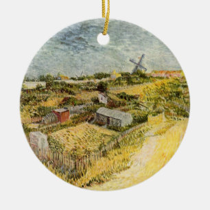 Vegetable Gardens, Montmartre by Vincent van Gogh Ceramic Ornament