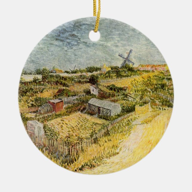 Vegetable Gardens, Montmartre by Vincent van Gogh Ceramic Ornament (Front)