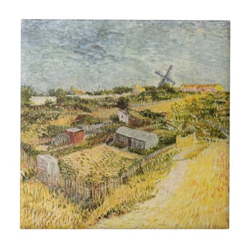 Vegetable Gardens Montmartre by Vincent van Gogh Ceramic Tile