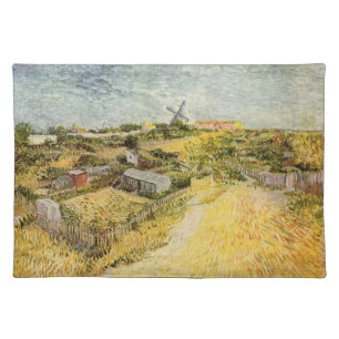 Vegetable Gardens, Montmartre by Vincent van Gogh Cloth Placemat