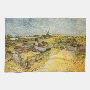 Vegetable Gardens, Montmartre by Vincent van Gogh Kitchen Towel