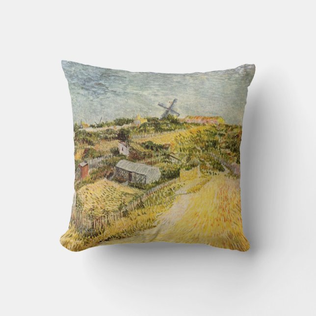 Vegetable Gardens, Montmartre by Vincent van Gogh Throw Pillow (Front)