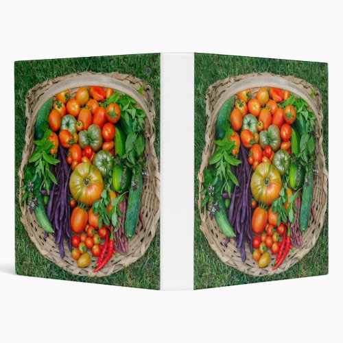 Vegetable Harvest Basket 3 Ring Binder