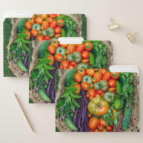 Vegetable Harvest Basket File Folder