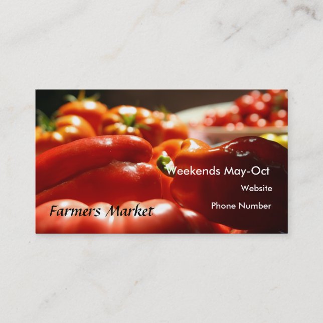 Vegetable Harvest Business Card (Front)