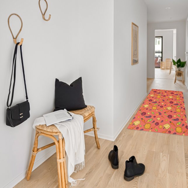 Vegetable harvest thanksgiving orange pattern  outdoor rug (Creator Uploaded)