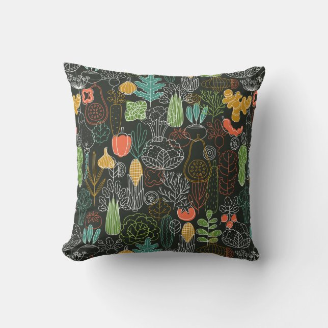 Vegetable Icons   Throw Pillow (Front)