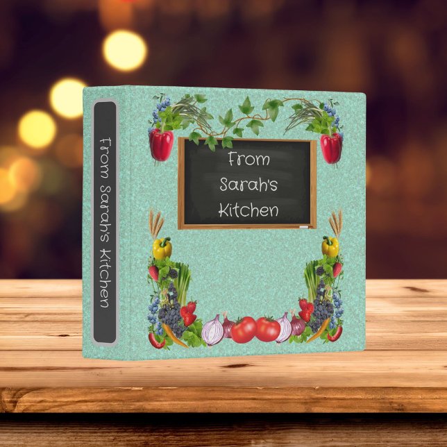 Vegetable Inspired Personalized Recipe 3 Ring Binder (Vegetable Inspired Personalized Recipe 3 Ring Binder)