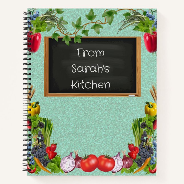 Vegetable Inspired Personalized Recipe Notebook (Front)