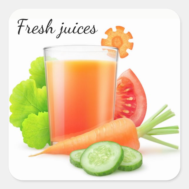 Vegetable juices square sticker (Front)