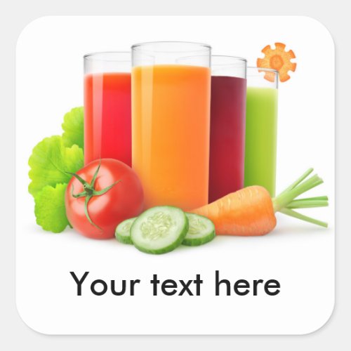 Vegetable juices square sticker