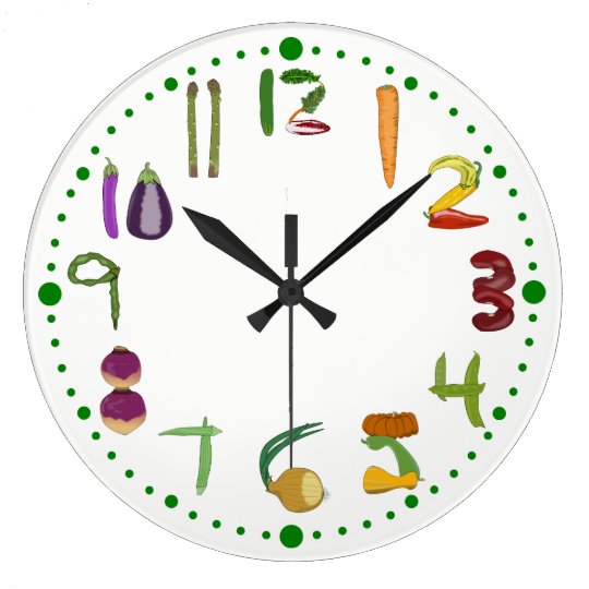 Vegetable Kitchen Wall Clock for Gardeners Vegans | Zazzle.com