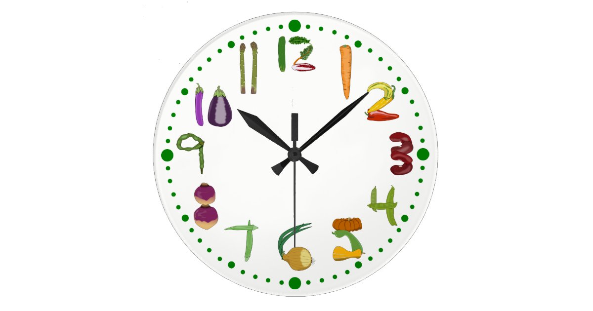 vegetable kitchen wall clock