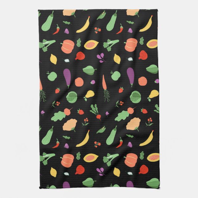 Vegetable Medley Kitchen Towel (Vertical)