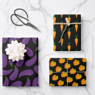 Vegetable Pack Three Wrapping Paper Sheets