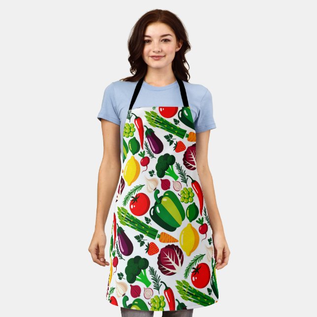 Vegetable pattern apron (Worn)