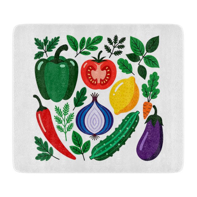 Vegetable pattern cutting board (Front)
