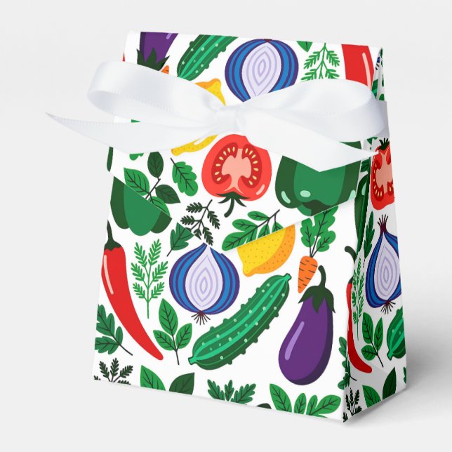 Vegetable pattern favor boxes (Front Side)