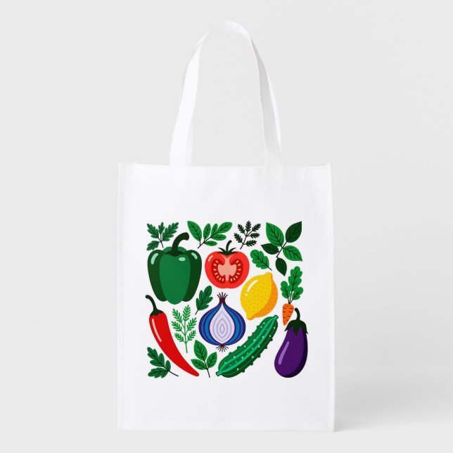 Vegetable pattern grocery bag (Front)