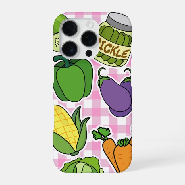 Vegetable Pattern iPhone 16 Pro Case. Case (Back)