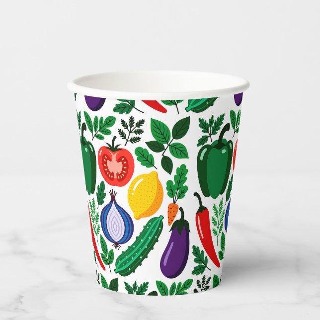 Vegetable pattern paper cups (Front)