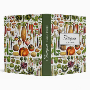 vegetable pattern recipe book 3 ring binder