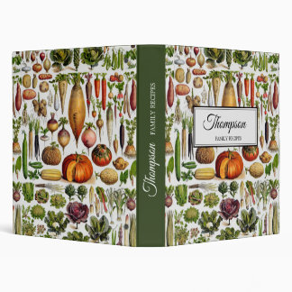 vegetable pattern recipe book 3 ring binder