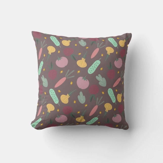 vegetable pattern throw pillow (Front)