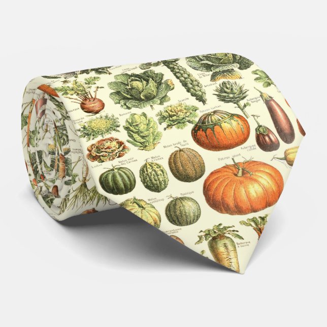 Vegetable Pattern Tie - Healthy Veg Art Necktie (Rolled)