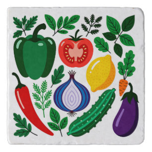 Vegetable pattern trivet